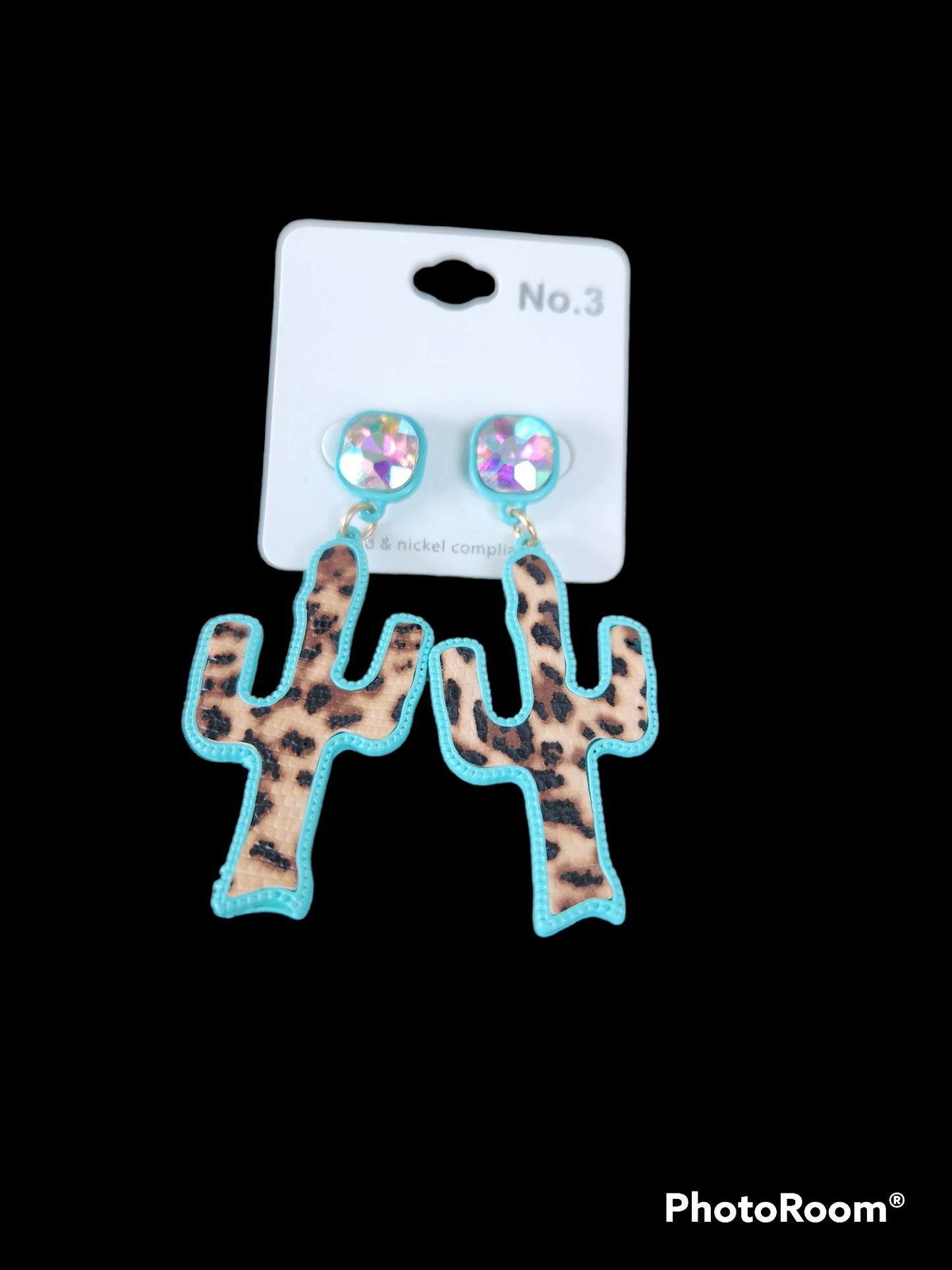 Earrings - Leopard Turquoise Cactus Earrings