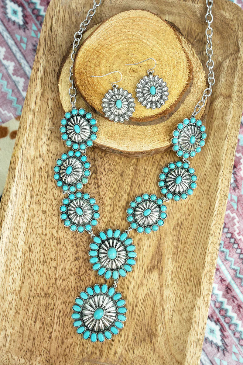 Thunderbay Concho Turquoise Necklace Set
