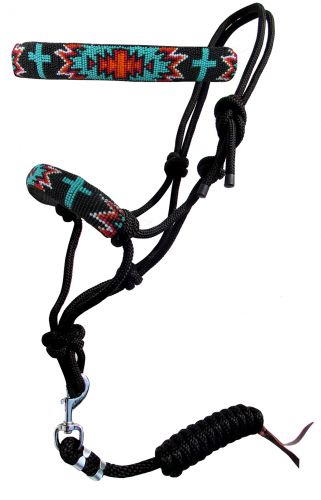 Halter - Cowboy Knot Halter with Beaded Noseband
