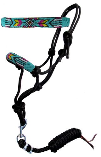 Halter - Cowboy Knot Halter with Beaded Noseband