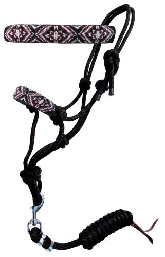 Halter - Cowboy Knot Halter with Beaded Noseband