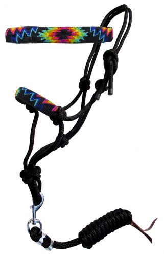 Halter - Cowboy Knot Halter with Beaded Noseband